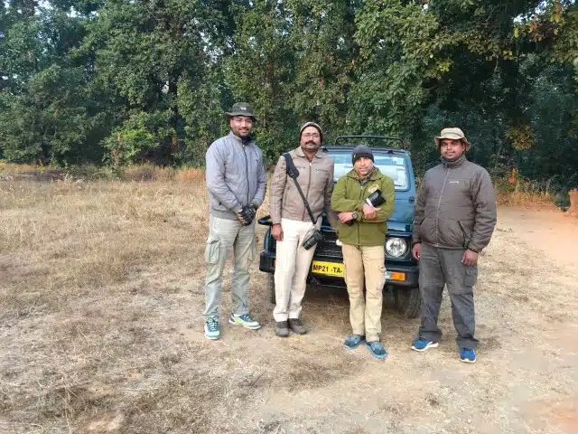 Sudhir with forest department officials in Sanjay Dubri National Park